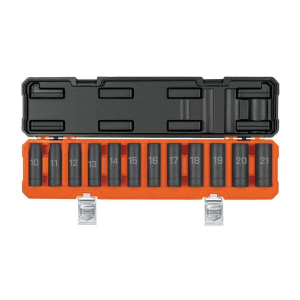 Juego de 12 dados largos de impacto cuadro 1/2 6 puntas mm 100946