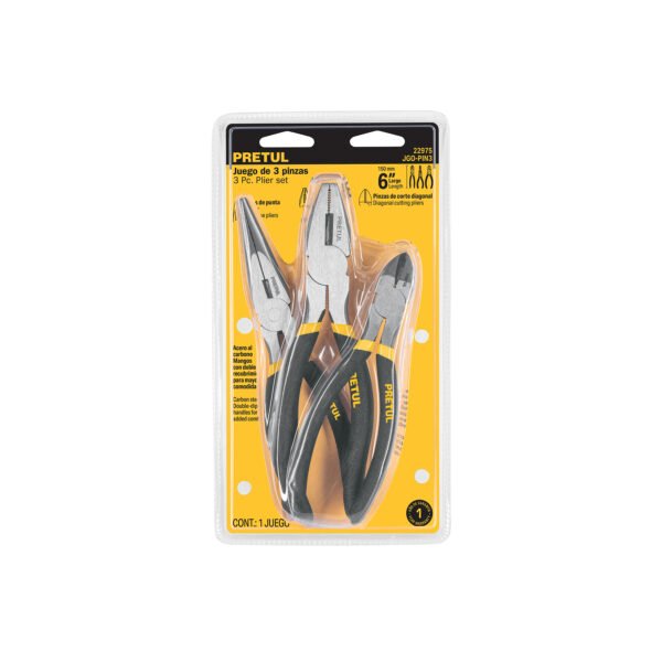 Juego de 3 pinzas de 6 mangos de PVC Pretul 22975