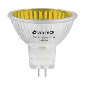 Lámpara de halógeno amarillo 50 W tipo MR16 en caja Volteck 47256