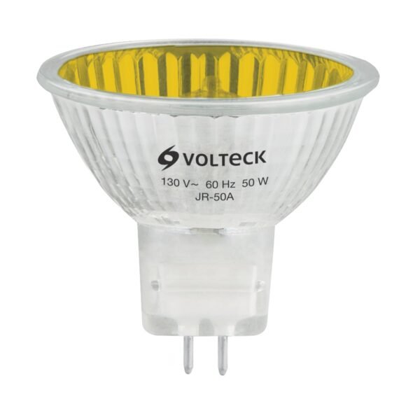 Lámpara de halógeno amarillo 50 W tipo MR16 en caja Volteck 47256