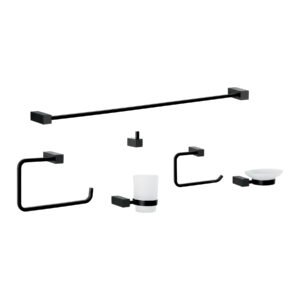 KUA-7000M.jpg Juego de 6 accesorios para baño negro FOSET KUBO 44332