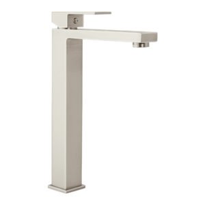 KUM-46N.jpg Monomando alto para lavabo satín FOSET KUBO 44204