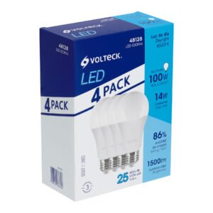 Pack de 4 lámparas LED A19 14 W (equiv. 100 W) luz de día 48128