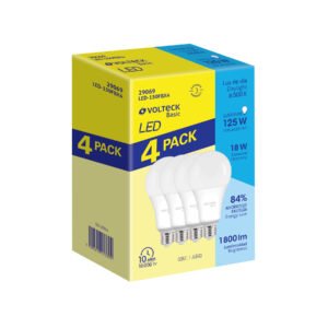 Pack de 4 lámparas LED A19 18 W (equiv. 135 W) luz de día 29069