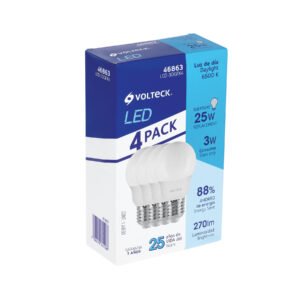 Pack de 4 lámparas LED G45 3 W (equiv. 25 W) luz de día 46863
