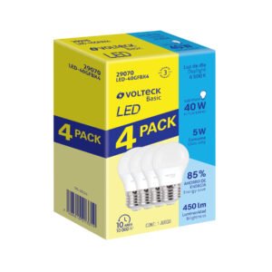 Pack de 4 lámparas LED G45 5 W (equiv. 35 W) luz de día 29070