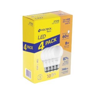 Pack de 4 lámparas LED A19 8 W (equiv. 60 W) luz cálida 27210