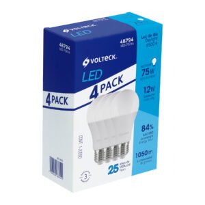 Pack de 4 lámparas LED A19 12 W (equiv. 75 W) luz de día 48794