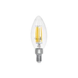 LED-V4F2C.jpg Lámpara LED tipo vela 4 W con filamento base E12 luz cálida 48253