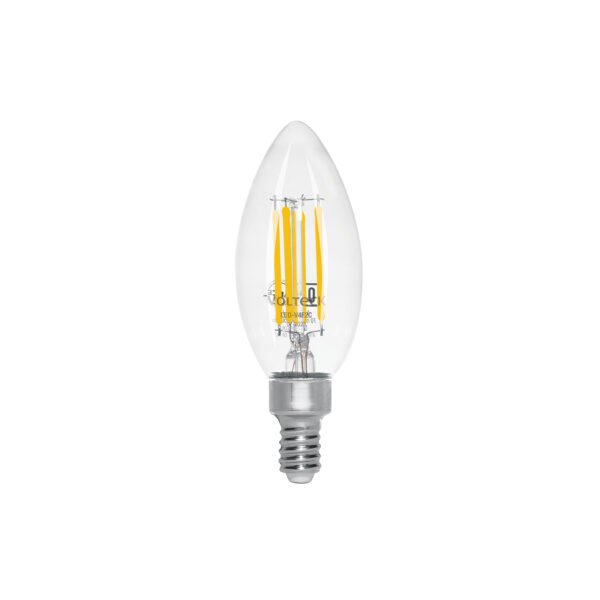 Lámpara LED tipo vela 4 W con filamento base E12 luz cálida 48253