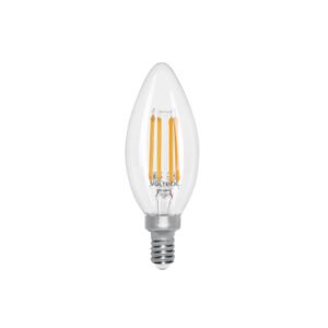 LED-V4F4C.jpg Lámpara LED tipo vela 4 W con filamento base E14 luz cálida 48254