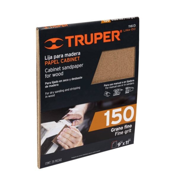 Lija para madera papel cabinet grano 150 Truper 11613