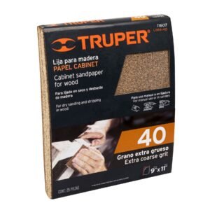 Lija para madera papel cabinet grano 40 Truper 11607