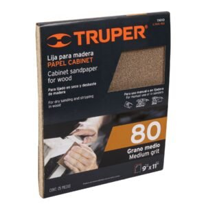 Lija para madera papel cabinet grano 80 Truper 11610