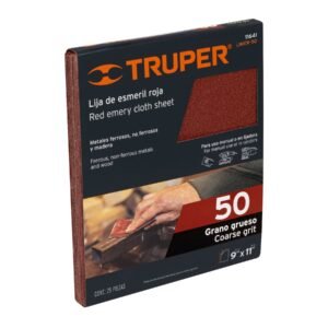 LIMER-50.jpg Lija de esmeril roja grano 50 de óxido de aluminio Truper 11641