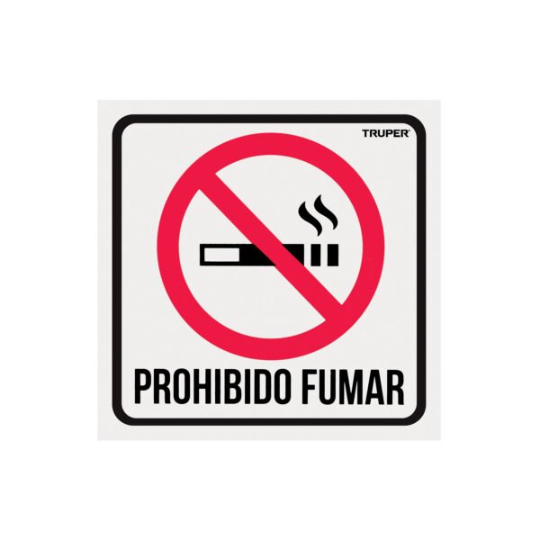 Letrero de señalización NO FUMAR 19 x 19 cm Truper 18293