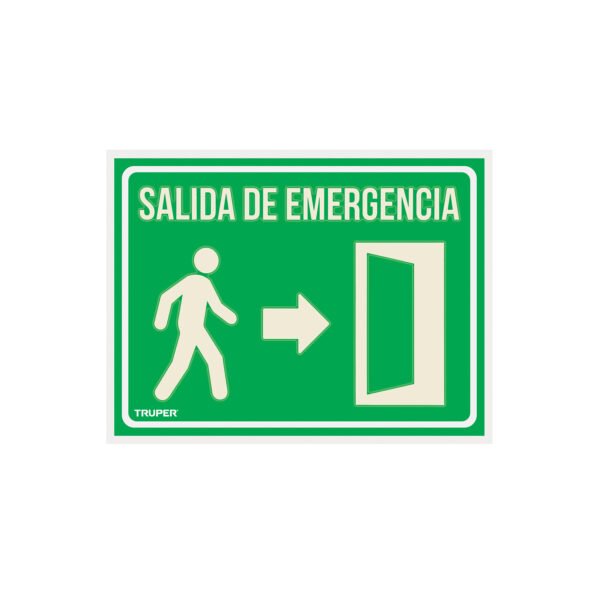Letrero de señalización SALIDA DE EMERGENCIA 21 x 28 cm 18348