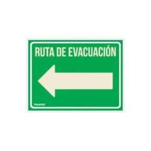 LIN-06.jpg Letrero de señalización RUTA EVACUACIÓN IZQUIERDA21x28 cm 18369