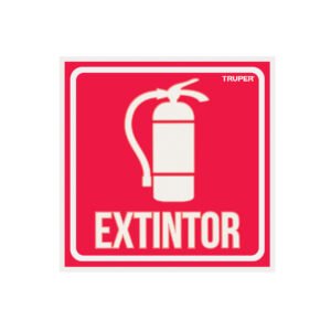 LIN-08.jpg Letrero de señalización EXTINTOR 19 x 19 cm Truper 18434
