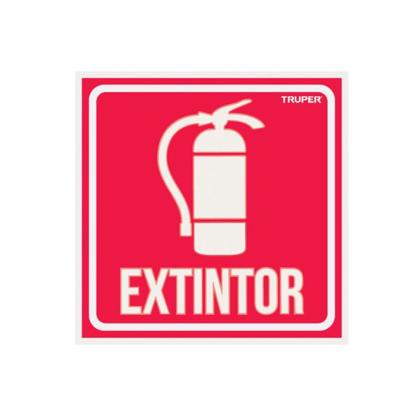 Letrero de señalización EXTINTOR 19 x 19 cm Truper 18434