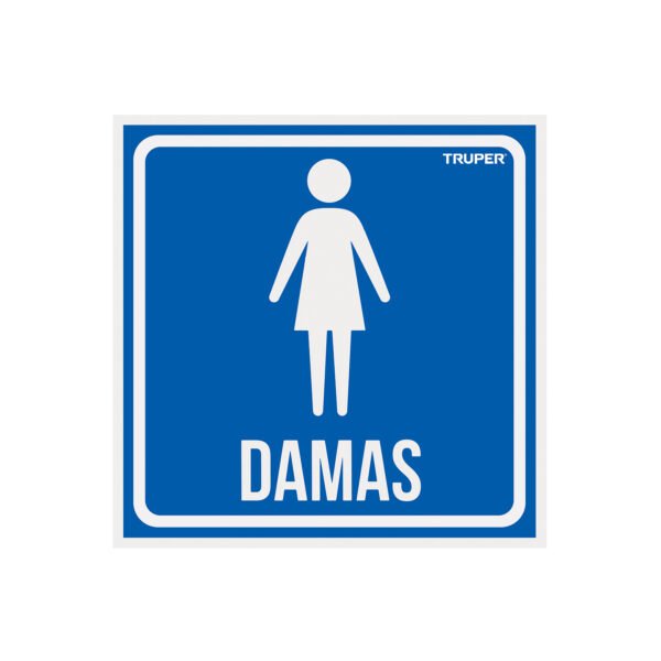 Letrero de señalización DAMAS 19 x 19 cm Truper 18478