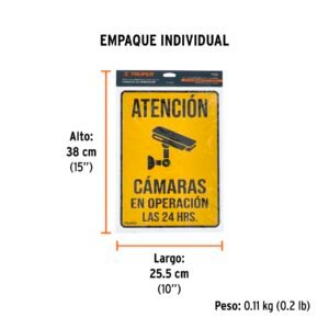 LIN-13.jpg Letrero de señalización CÁMARAS EN OPERACIÓN 25 x 34 cm 103092