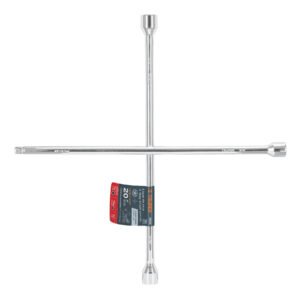 Llave de cruz 20 pulida y cromada con entrada cuadro 1/2 18024