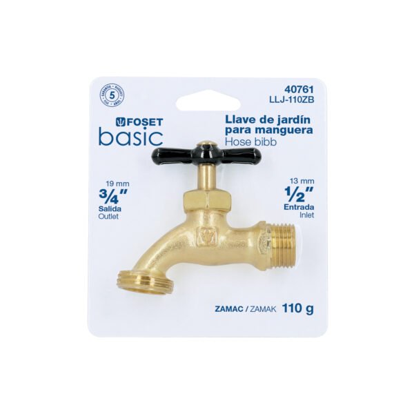Llave p/manguera de zamac 110gr 1/2 blíster BASIC 40761