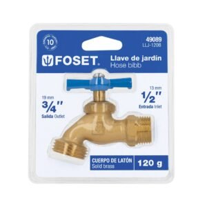 Llave para manguera latón 120g 1/2 blíster FOSET 49089