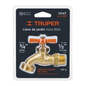 Llave p/manguera de latón 140g 1/2 blíster TRUPER 13147