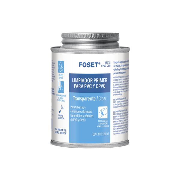 Limpiador para PVC y CPVC lata 250ml FOSET 48378