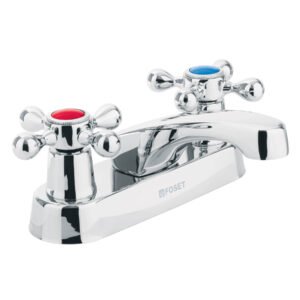 Mezcladora 4 para lavabo nariz larga manerales cruceta 47680