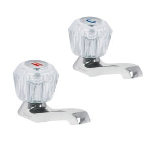 M-242A.jpg Juego 2 llaves individuales para lavabo manerales acrílico 49235