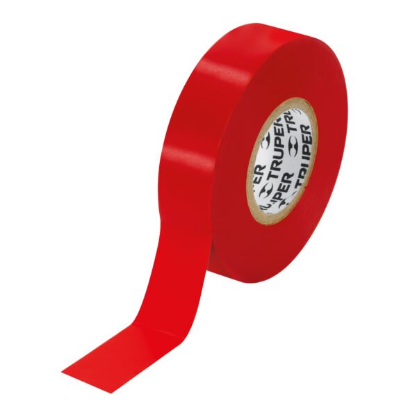 Cinta de aislar de 18 m x 19 mm roja Truper 12504
