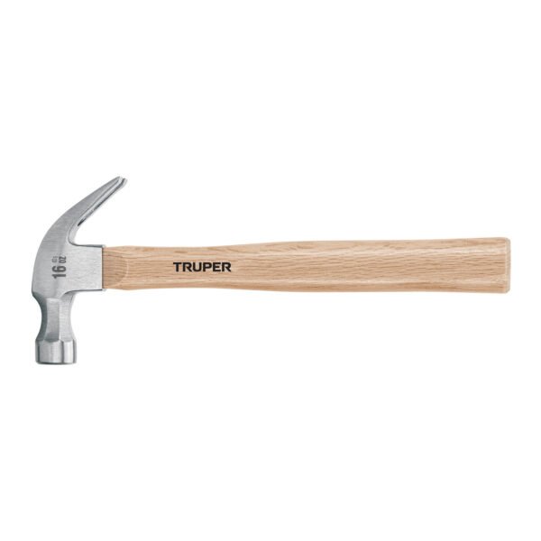 Martillo pulido 16 oz uña curva mango madera TRUPER 16752