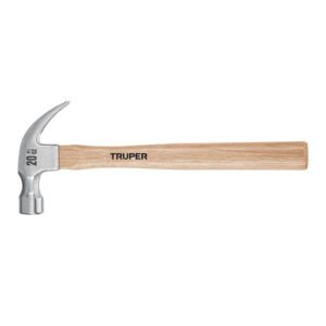 Martillo pulido 20 oz uña curva mango madera TRUPER 16753