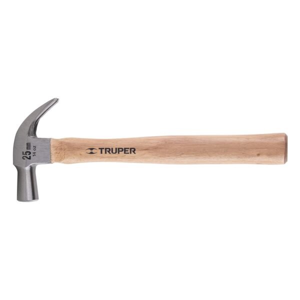 Martillo cabeza cónica 25 mm uña curva mango madera TRUPER 10558