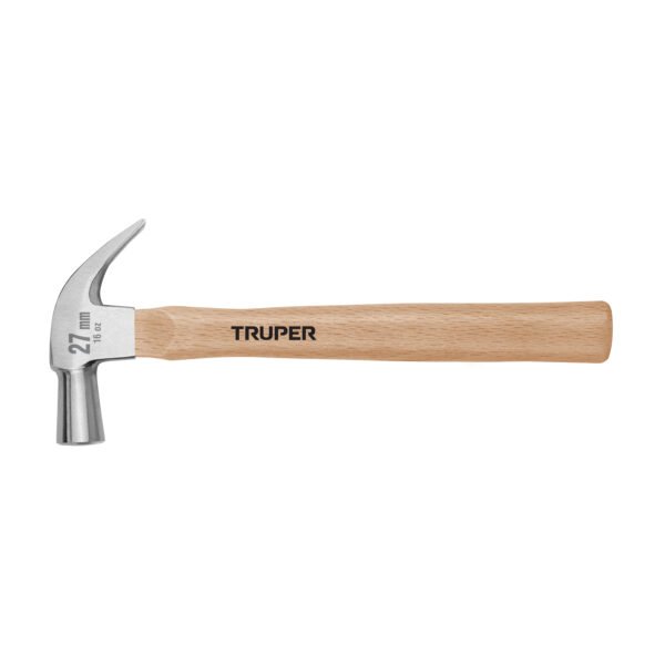 Martillo cabeza cónica 27 mm uña curva mango madera TRUPER 10560