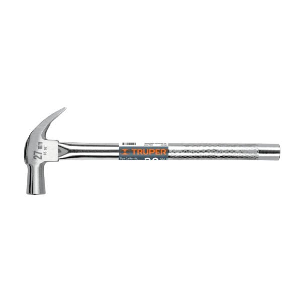 Martillo cabeza cónica 27 mm uña curva mango tubularTRUPER 10914