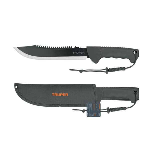 Machete doble filo 10 cacha inyectada con funda TRUPER 103015