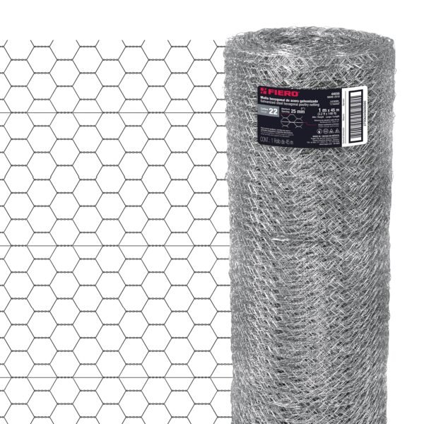 Rollo malla hexagonal cal.22 1x 45m abertura 25mm 13kg 44656