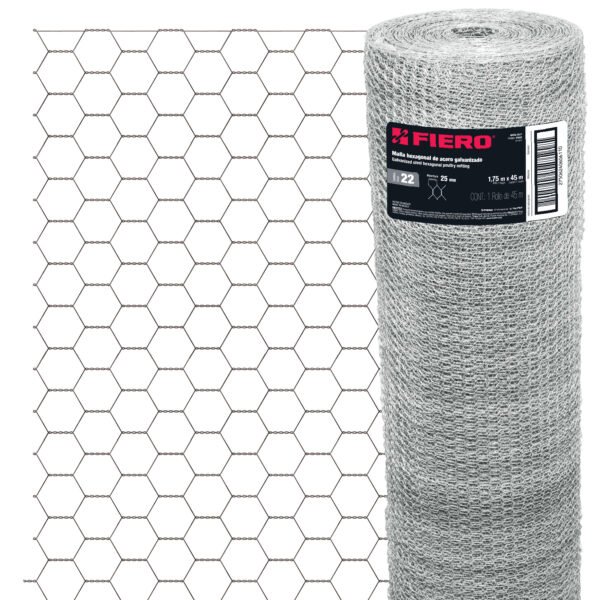 Rollo malla hexagonal cal.22 1.75x 45m abertura 25mm 23kg 44659