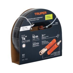 Manguera para compresor de hule 10m x 1/4 Truper 17080