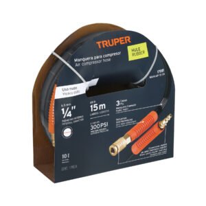 Manguera para compresor de hule 15m x 1/4 Truper 17081