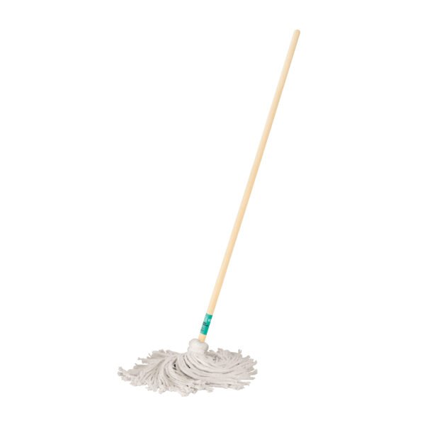 Trapeador tipo mechudo 250 g con bastón de 120 cm KLINTEK 57060