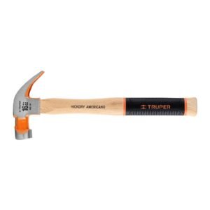 Martillo pulido 16 oz uña curva mango hickory Truper Grip 16654