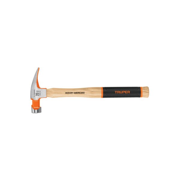 Martillo pulido 20 oz uña recta mango hickory Truper Grip 16660