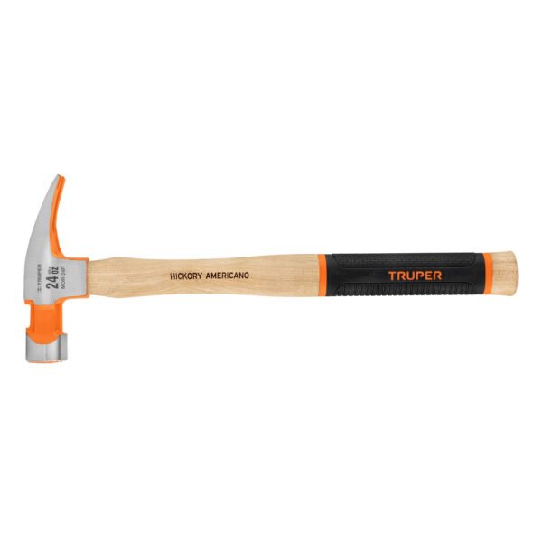 Martillo pulido 24 oz uña recta boca fresada Truper Grip 16662