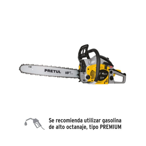 Motosierra 45 cc a gasolina con barra de 18 Pretul 26017