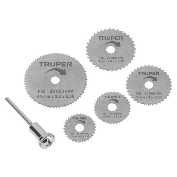 Kit de minidiscos sierra p/herramienta rotativa5 pzsTRUPER 102328